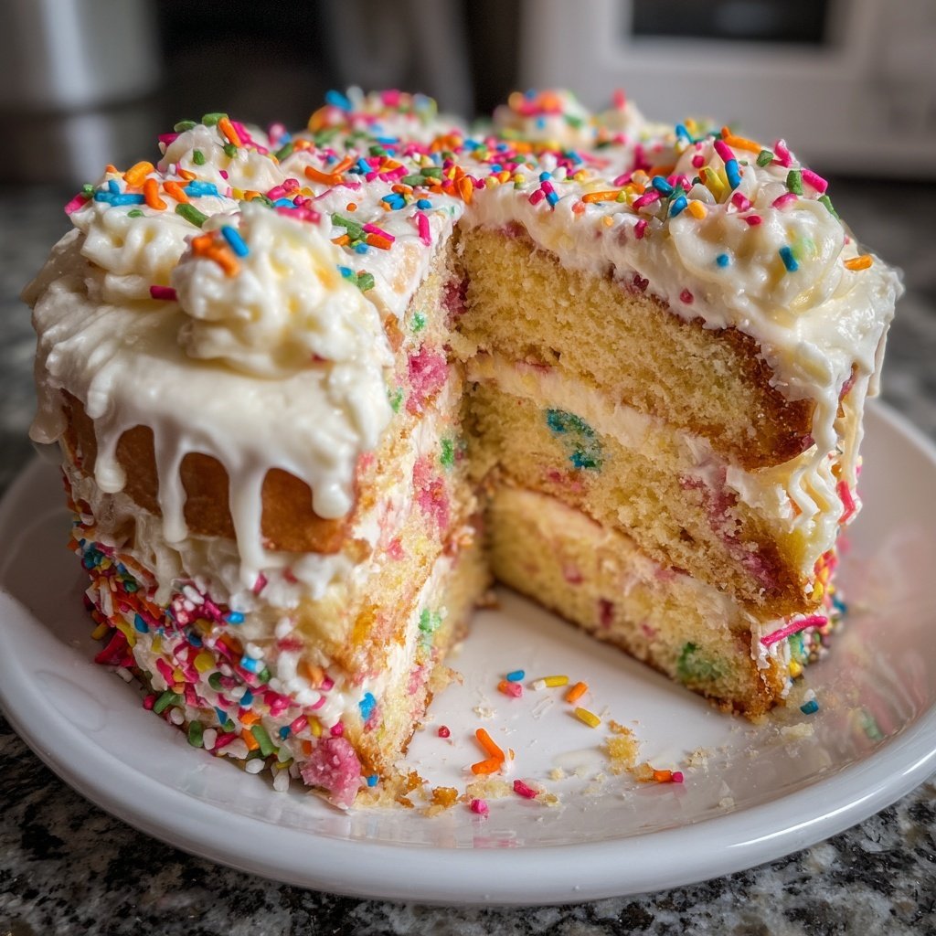 Galentine's Funfetti Birthday Cake