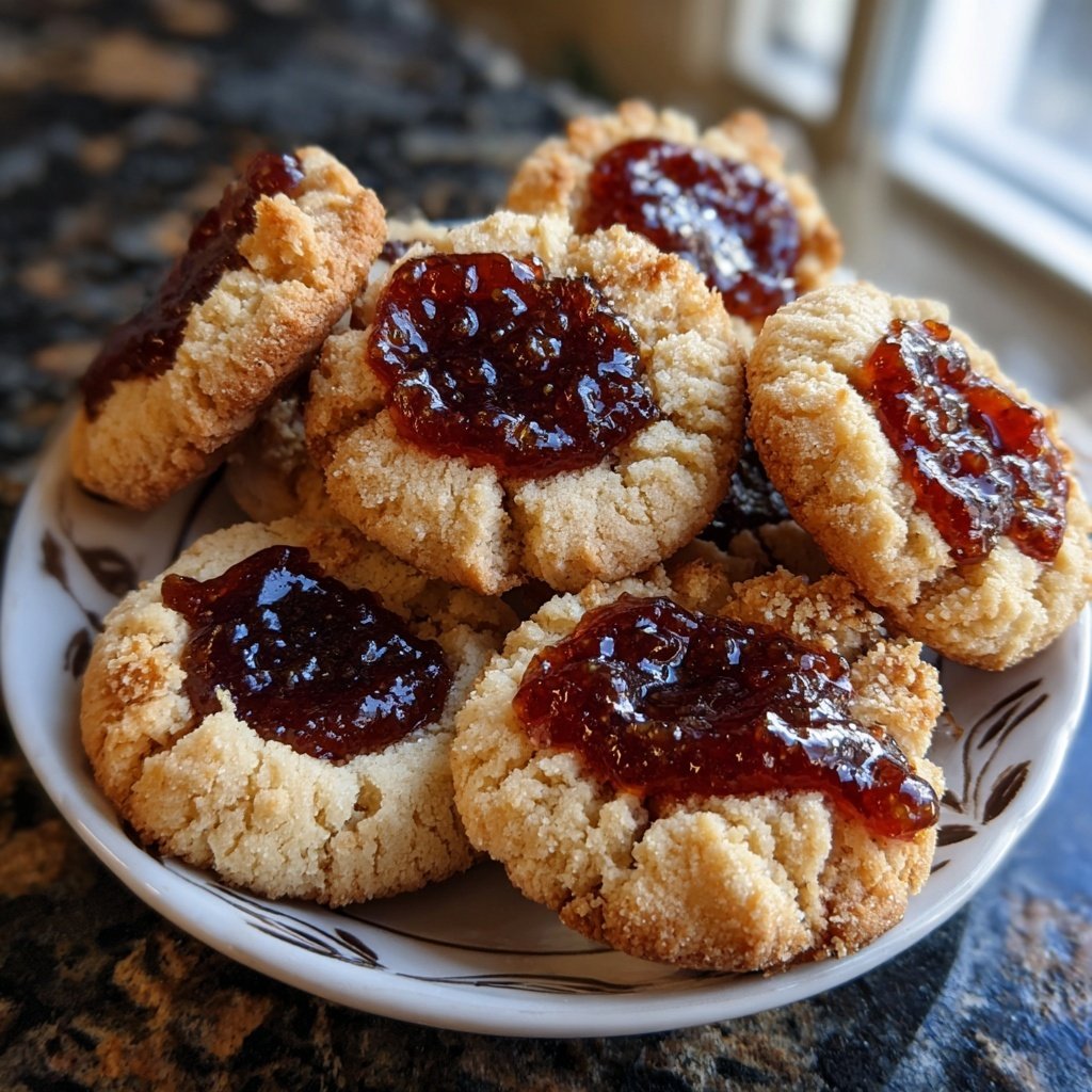 Eggnog Thumbprint Cookies Jam Filled