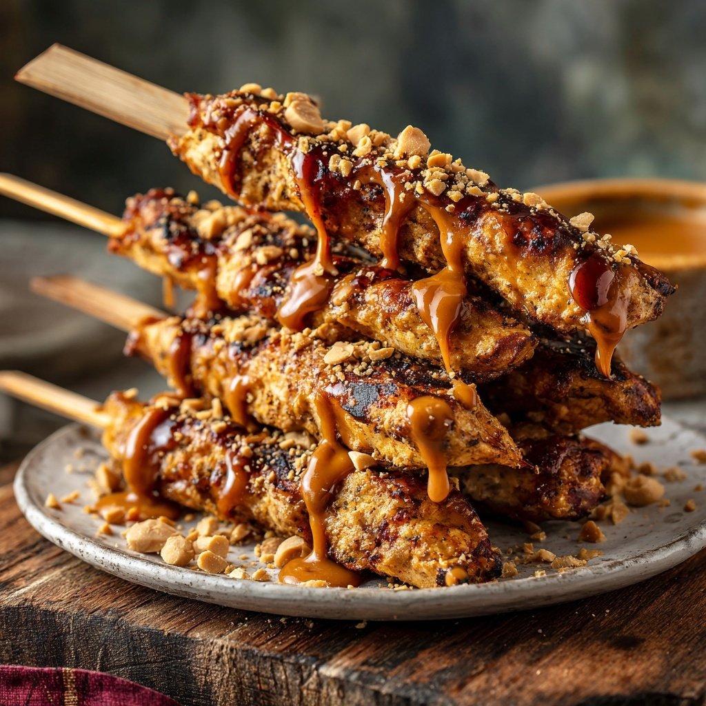 Savory Chicken Satay Skewers