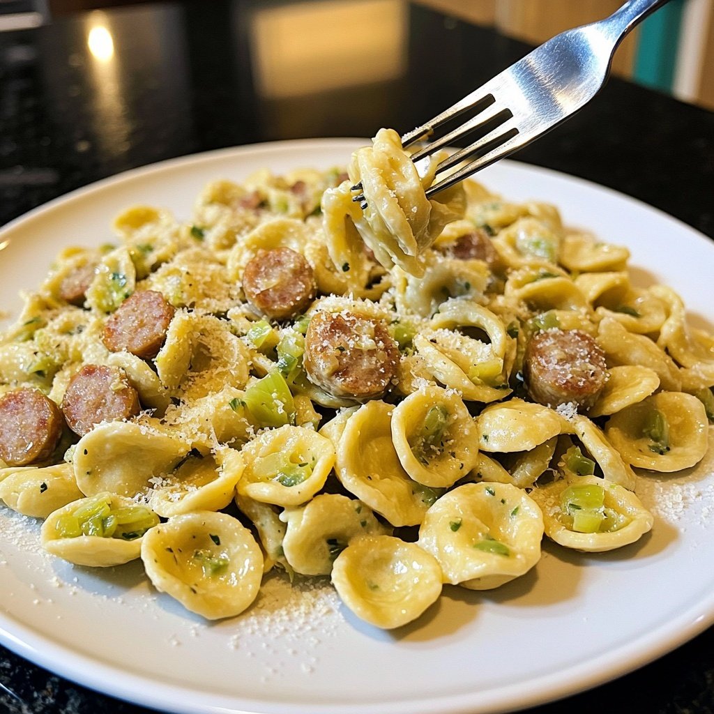 Sausage and Leek Orecchiette
