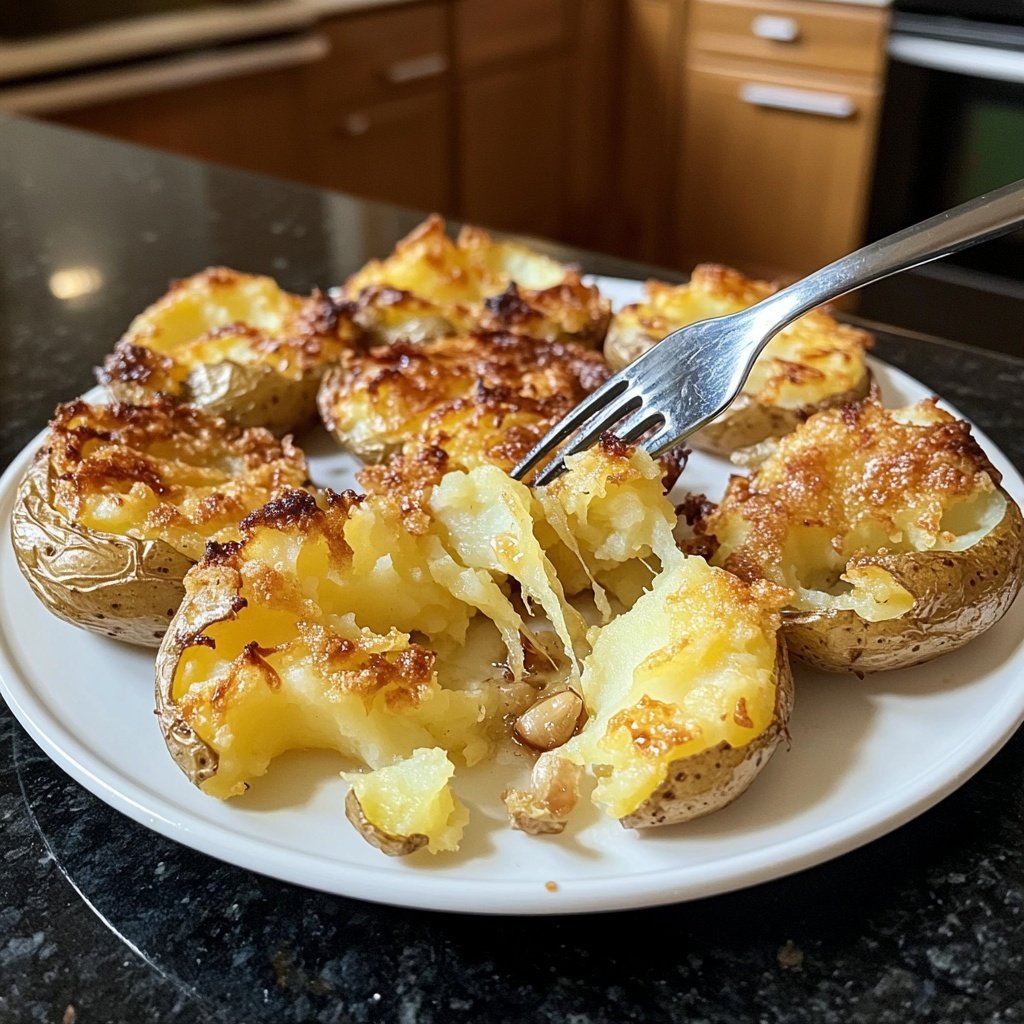 Crispy Smashed Potatoes Garlic
