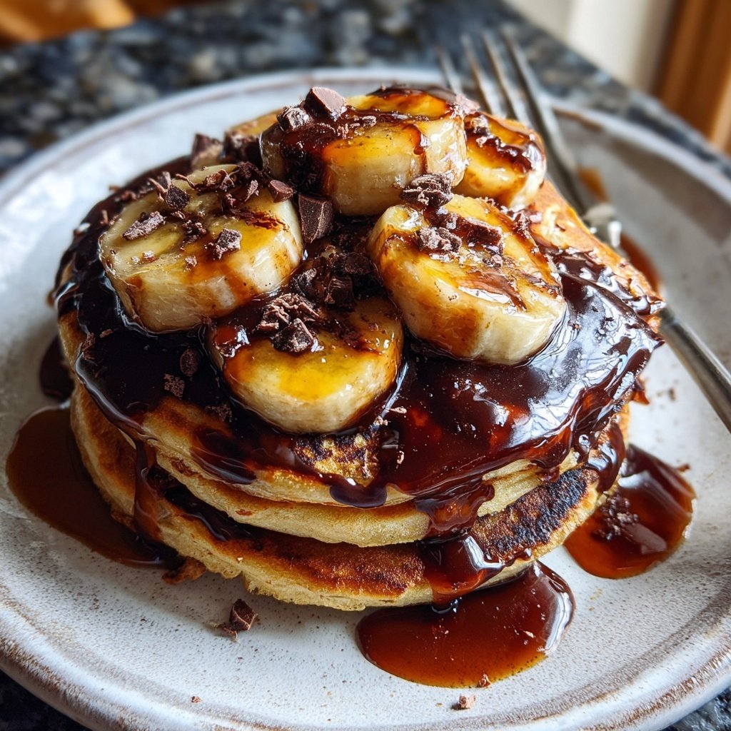 Choco-Banana Protein Pancakes