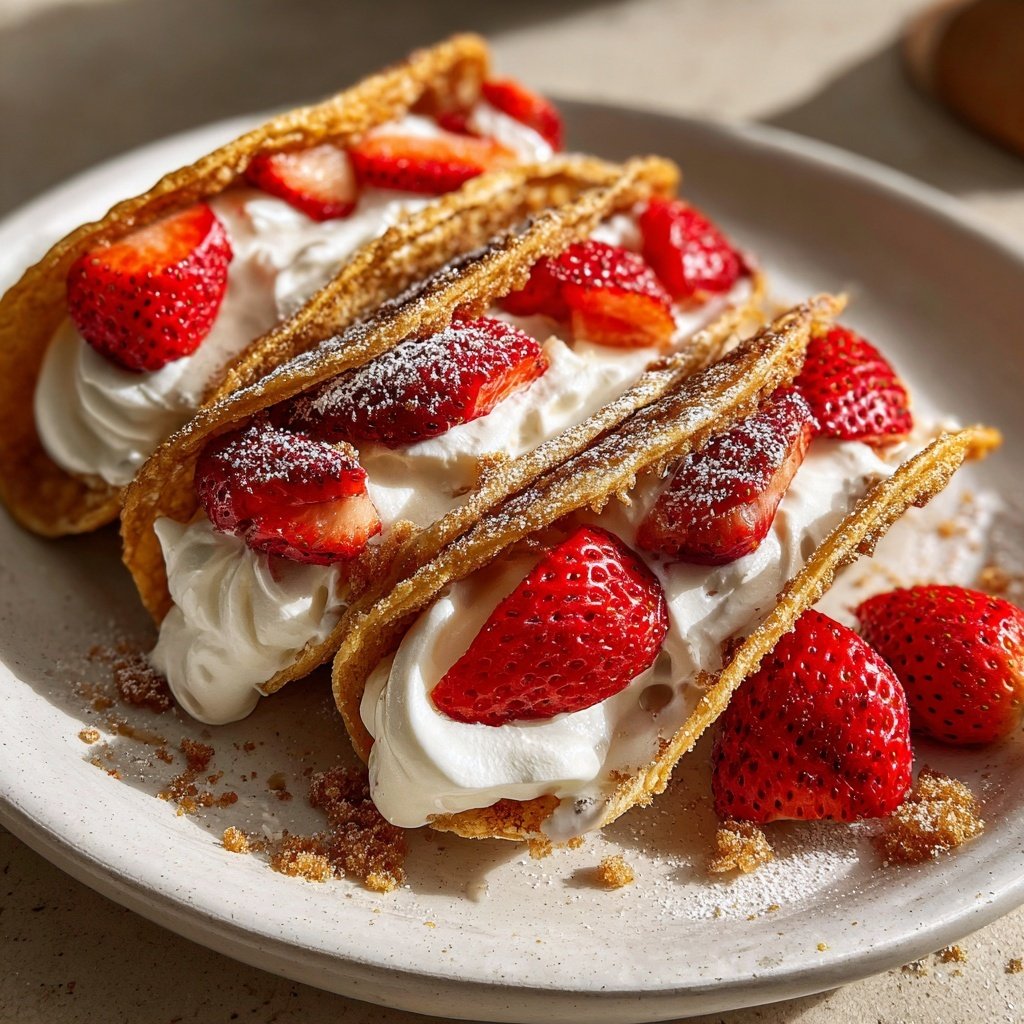 Strawberry Shortcake Dessert Tacos