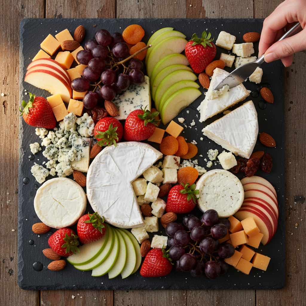Colorful Fruit and Cheese Board