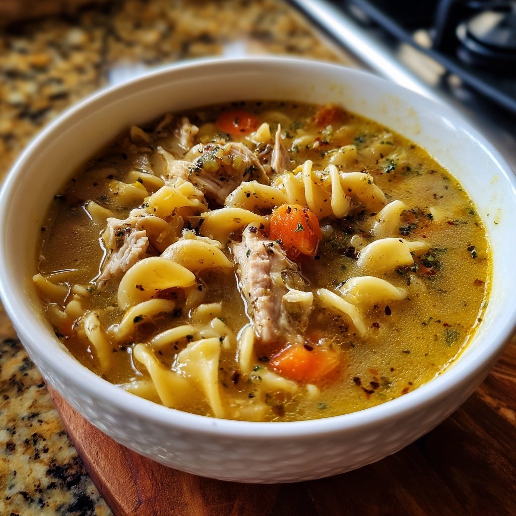 Classic Chicken and Egg Noodles Soup