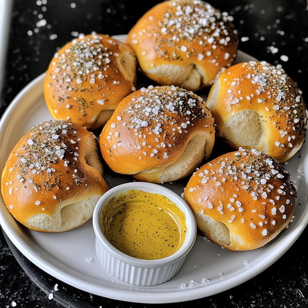Herbed Pretzel Bites with Mustard