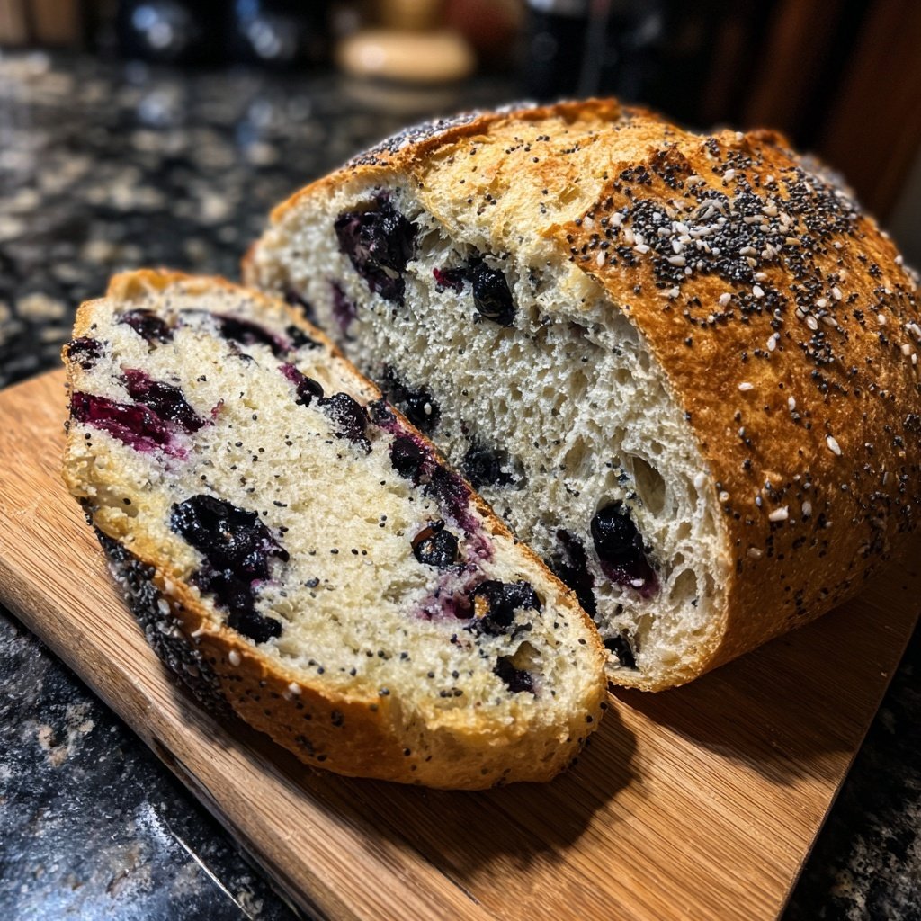 Lemon Blueberry Sourdough with Poppy Seed