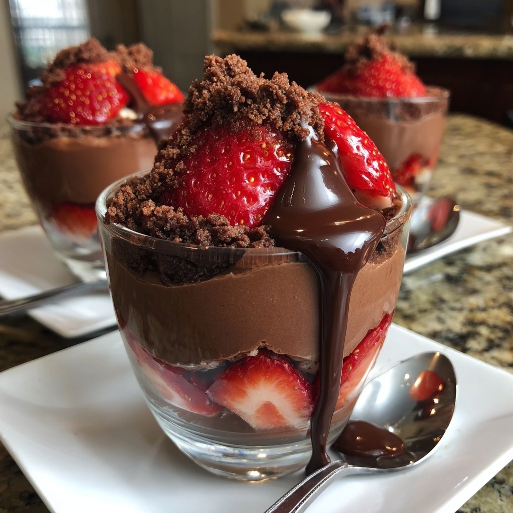 Chocolate Strawberry Cheesecake Parfaits