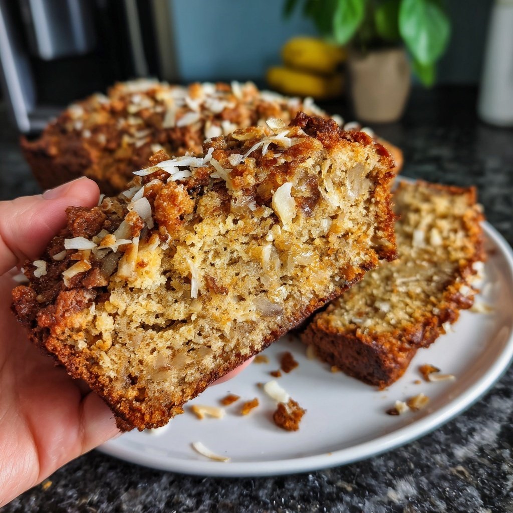 Banana Coconut Crumble Bread