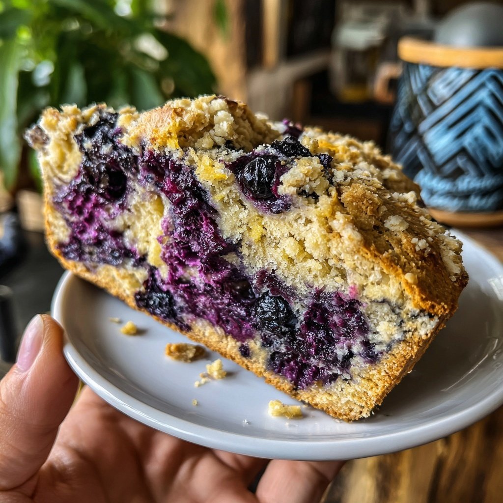Blueberry Lemon Sourdough with Honey Streusel
