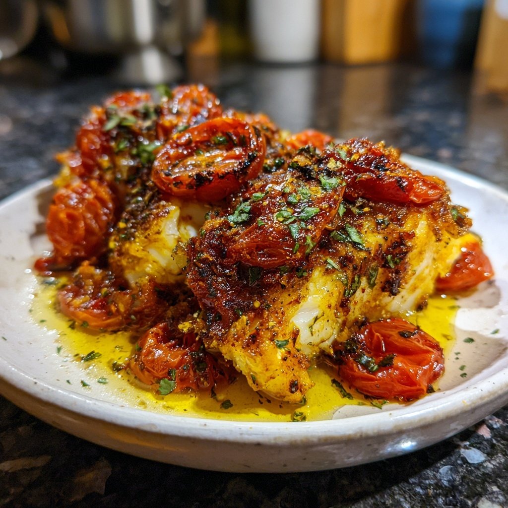 Baked Cod Tomato Medley