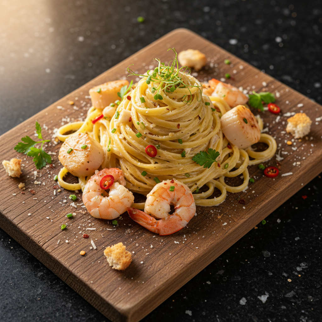 Romantic Seafood Pasta Dish