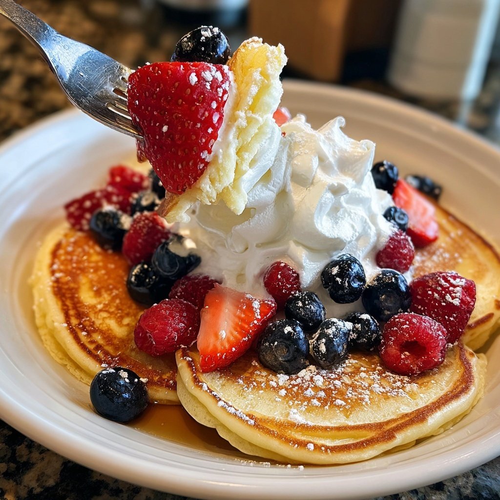 Fluffy Lemon Ricotta Pancakes with Berries​