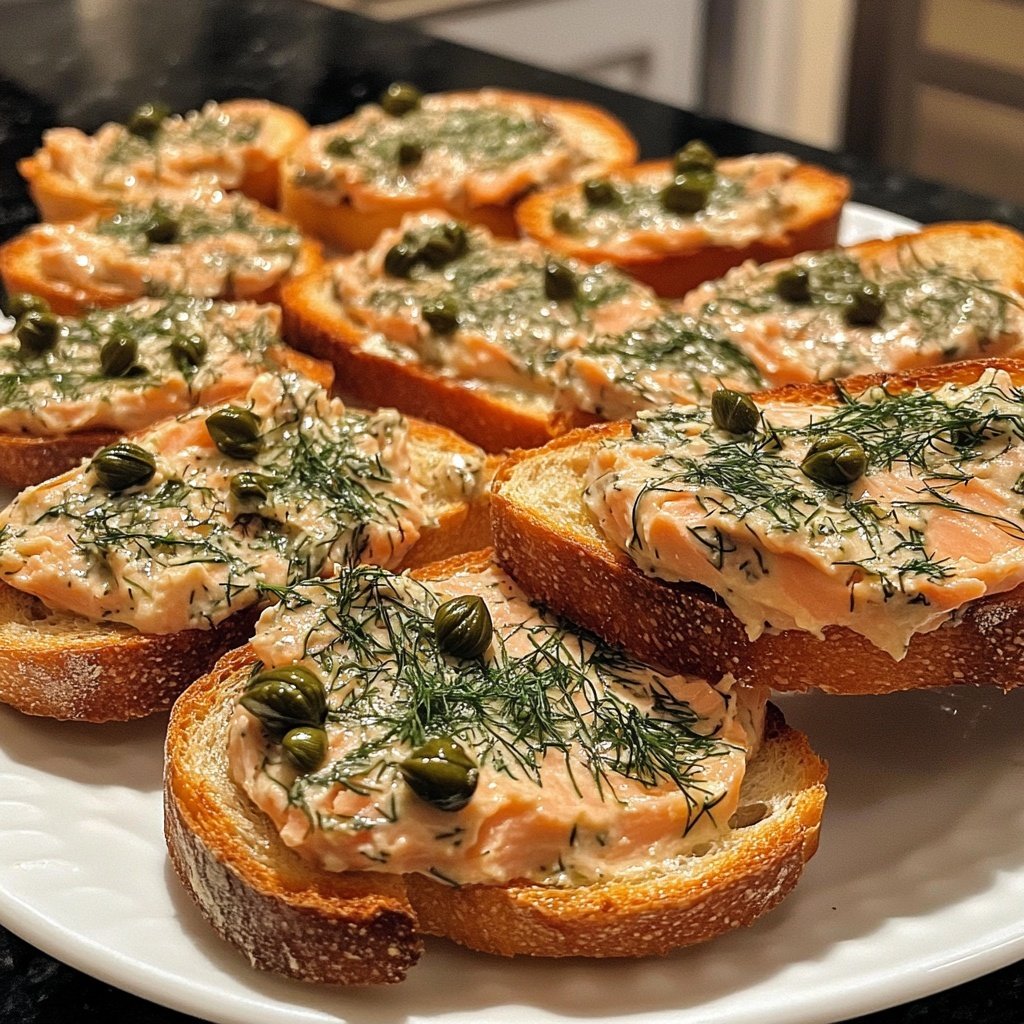 Smoked Salmon Dill Crostini