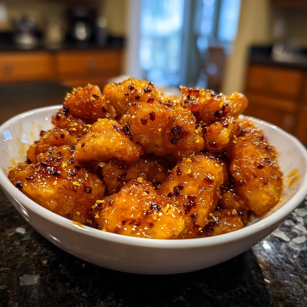Air Fryer Orange Chicken Glazed