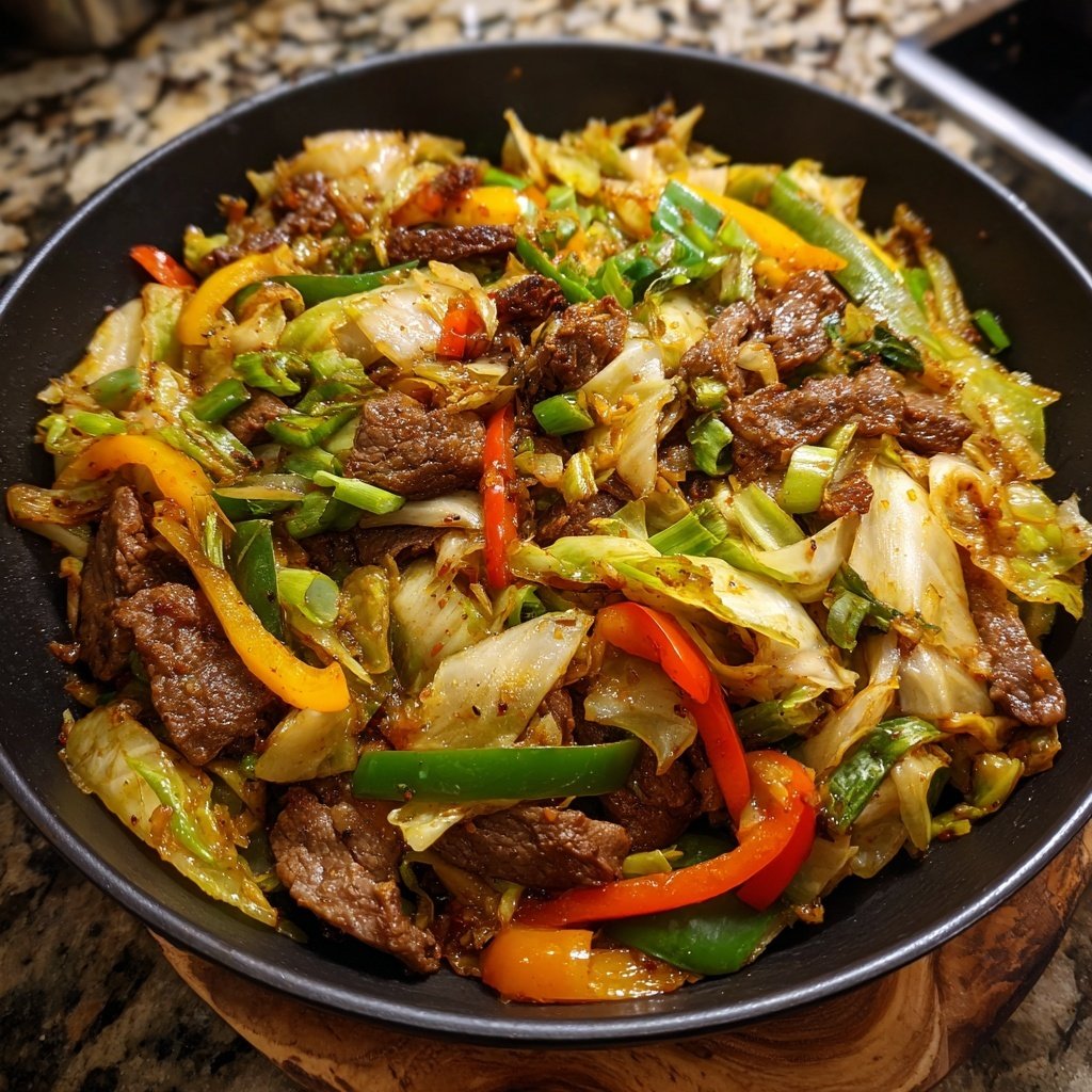 Cabbage Beef Stir Fry