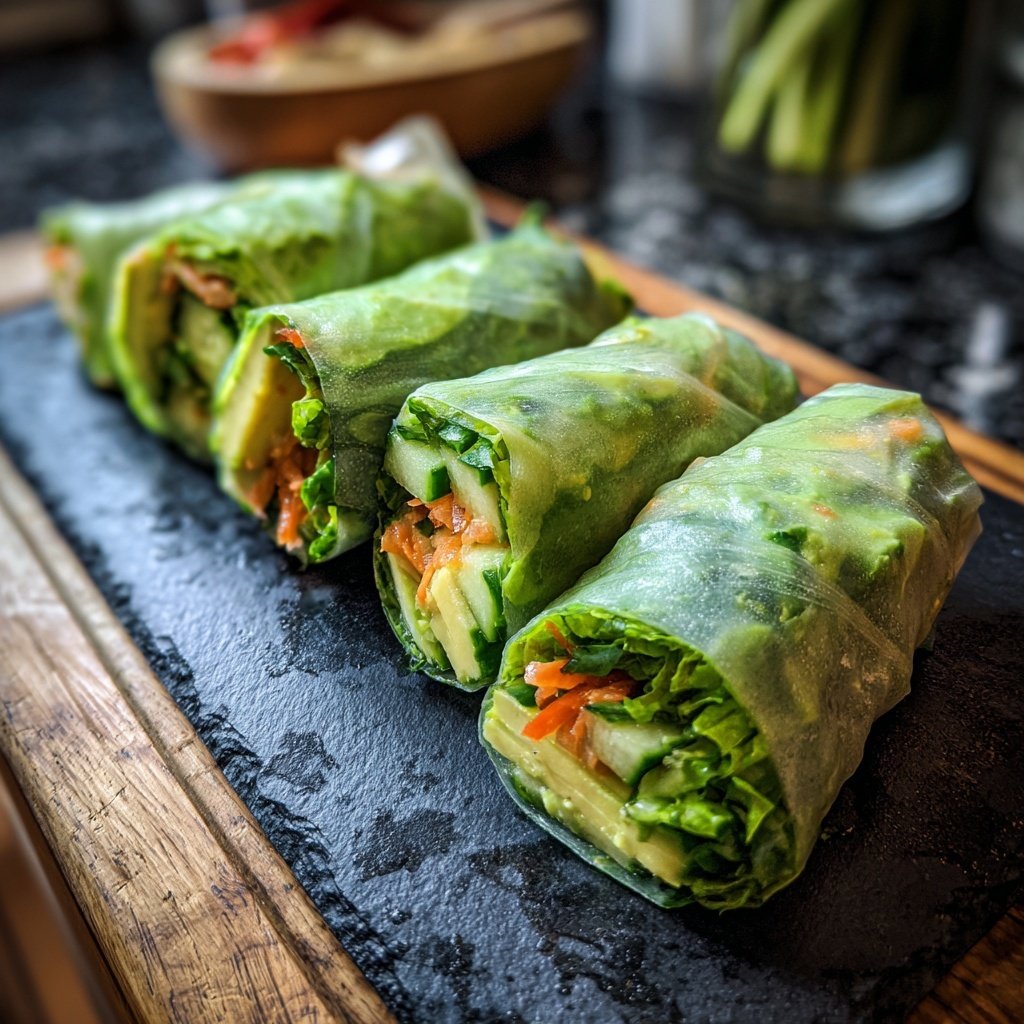 Cucumber Avocado Salad Rolls