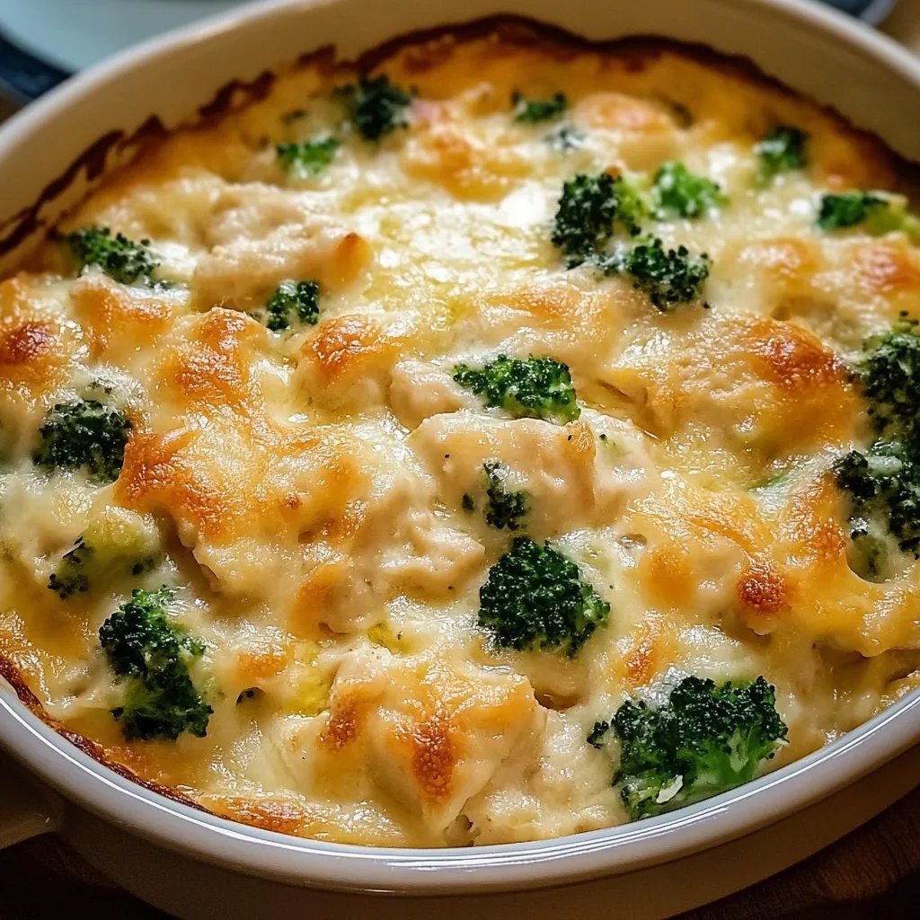 Creamy Chicken Broccoli Rice Cheese Casserole