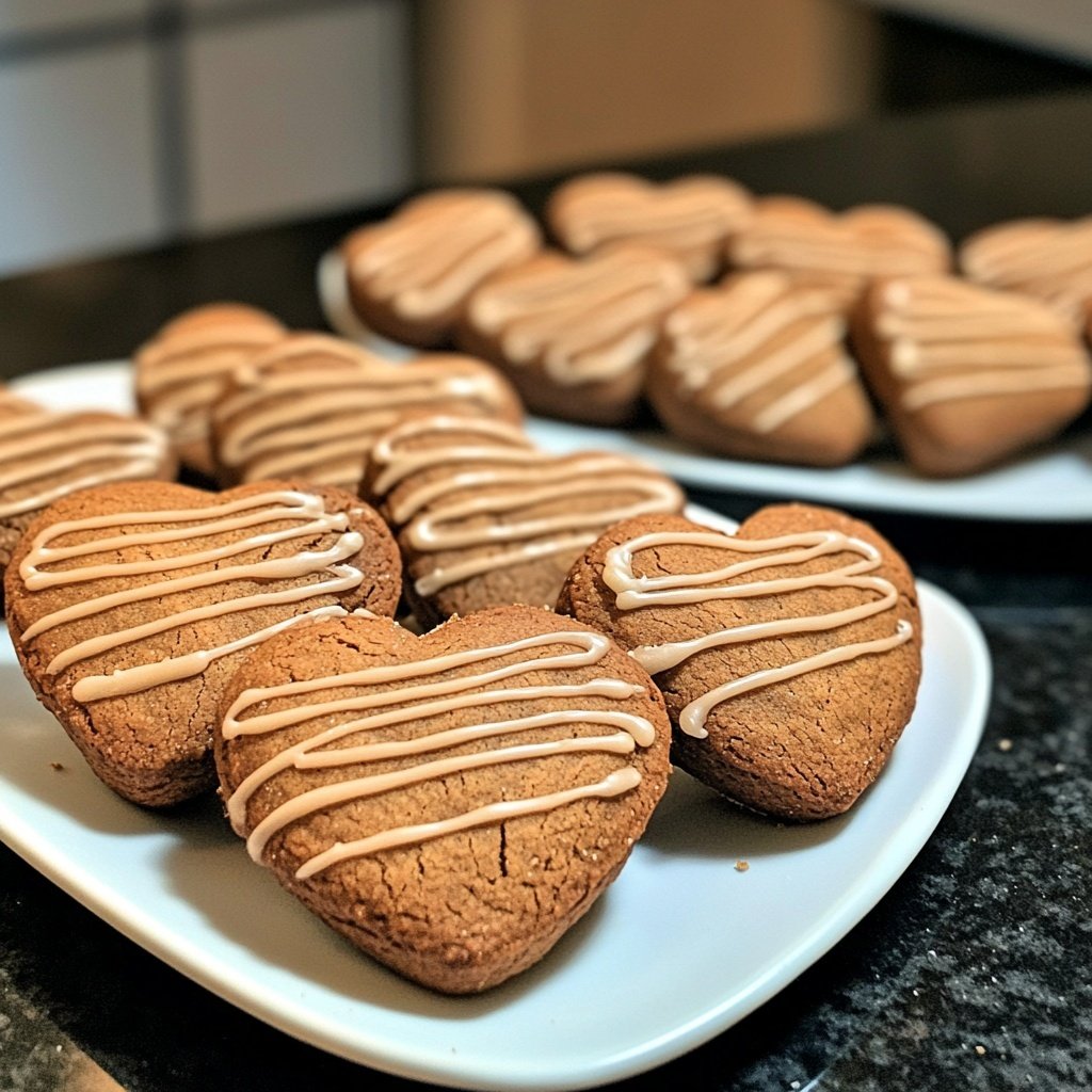 Gingerbread Hearts with Dark Chocolate Glaze